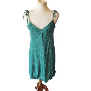 & Other Stories Womens Polka Dot Green Button Front Mini Dress Size 8 Green